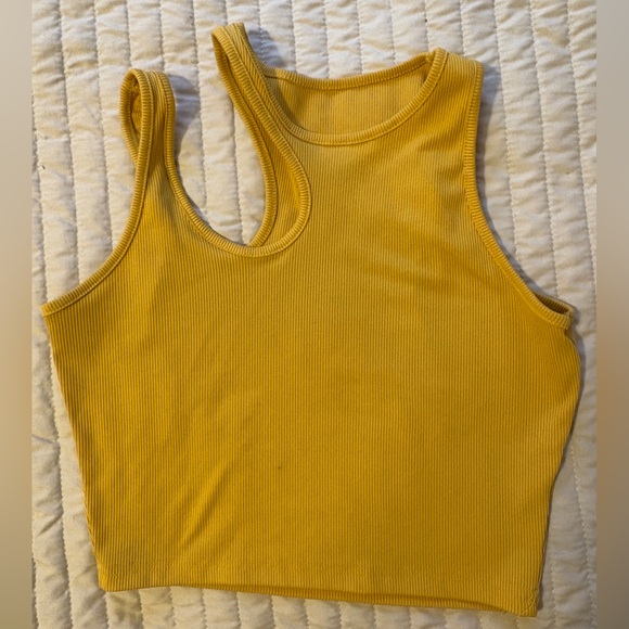 Sunny Yellow Ribbed Tank Top – Size Medium - Picture 1 of 2